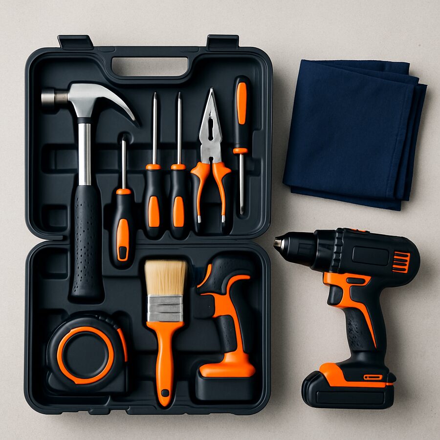 Boîte à outils rangée prête pour l'intervention